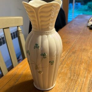 Belleek Shamrock 9” Vase
